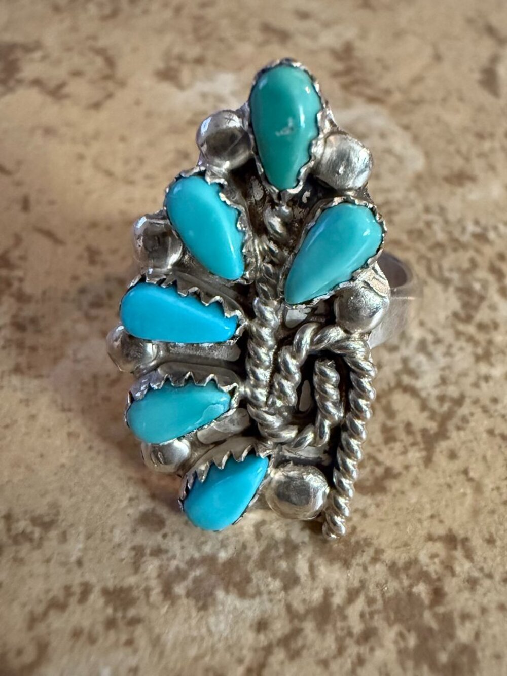Sterling Silver Turquoise Ring Size 5 1/2 - Picture 7 of 7